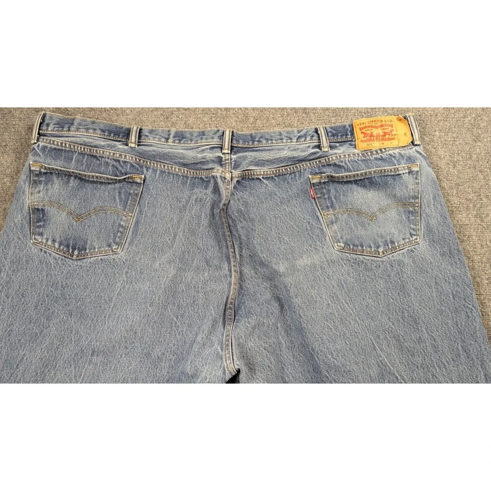 Levis‎ 501 Original Fit Jeans Mens 60x30 Big Tall Button Fly Light Wash Denim